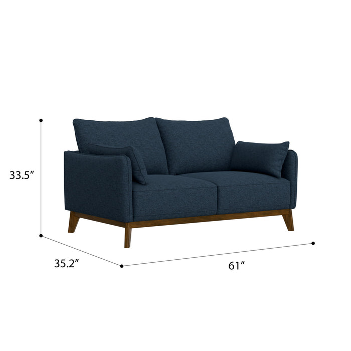 Loveseat With Flared Legs - Blue