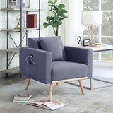 Easton - Fabric Chair With USB Charging Ports Pockets And Pillows
