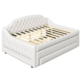 Upholstered Daybed With LED Belt, Trundle And 3 Drawers