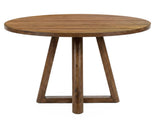 Silver - Round Dining Table - Brown