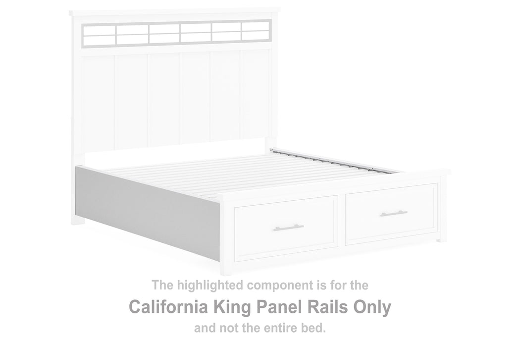 Ashbryn - California King Panel Rails - White / Natural