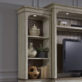 Morgan Creek - Left Pier Top - Antique White / Wirebrushed Tobacco Accents