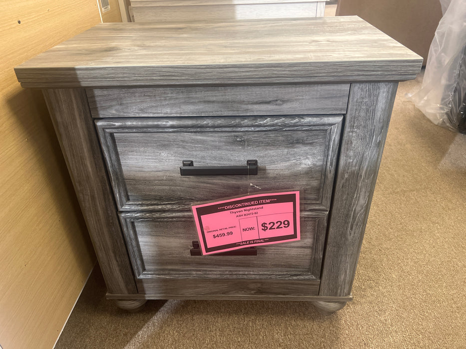 Thyven grey nightstand