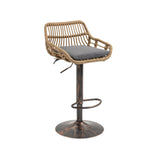Modern Swivel Bar Stools Adjustable Counter Chairs With Footrest (Set of 2)