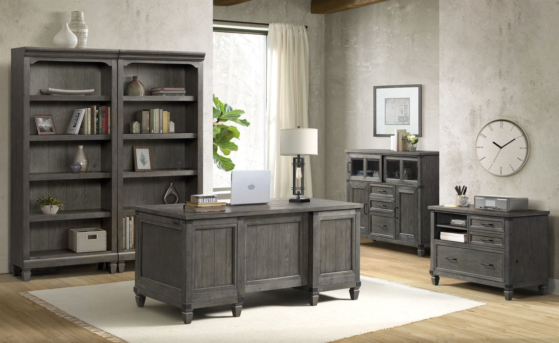 Foundry - 76" Bunching Bookcase - Brushed Pewter