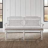 River Place - Panel Back Bench - Riverstone White & Tobacco