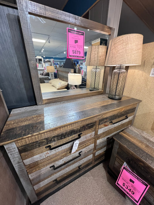 Loft brown dresser & mirror