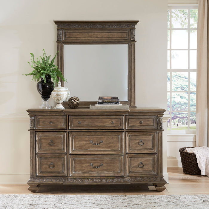 Carlisle Court - Dresser & Mirror - Medium Brown