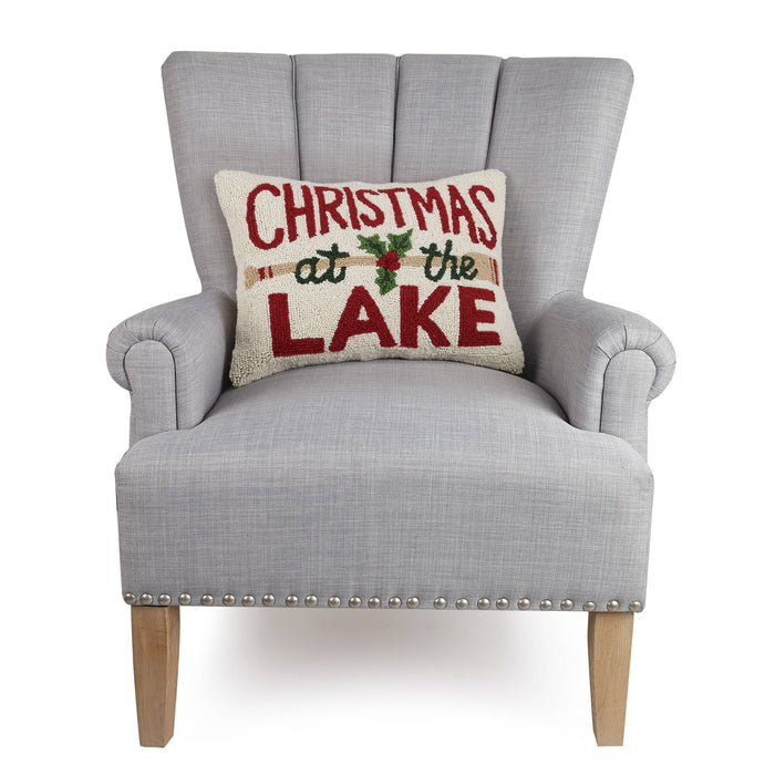 Christmas At The Lake Hook Pillow