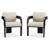 Dining Chairs & Pillow Back (Set of 2) - Beige / Black