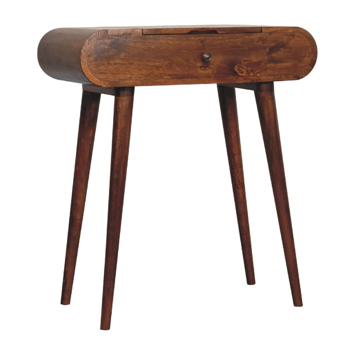 Mini Round Fold Vanity - Chestnut