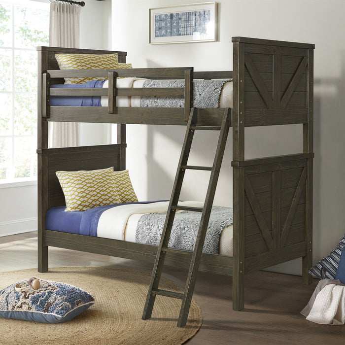 Tahoe Youth - Twin Over Twin Bunk Bed - River Rock