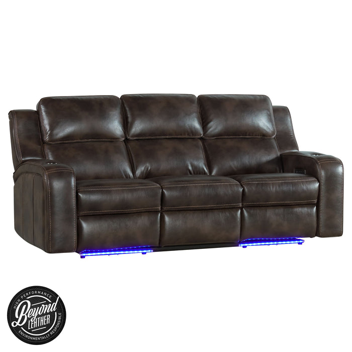 Silhouette - Dual-Power Sofa - Bolero Coffee
