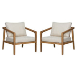 Westin - Outdoor Acacia Wood Club Chair (Set of 2) - Teak / Beige