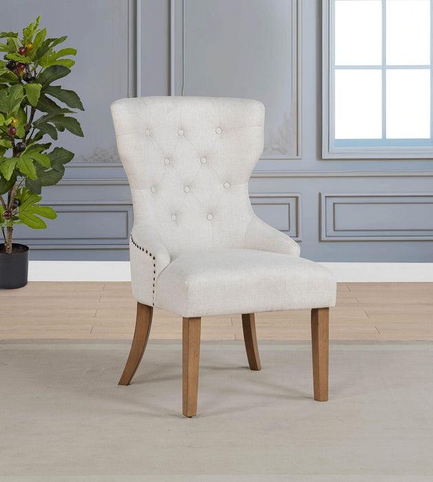 Baney Fabric Upholstered Dining Side Chair Beige and Rustic Grey