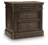 Wickenger - Two Drawer Night Stand - Dark Brown