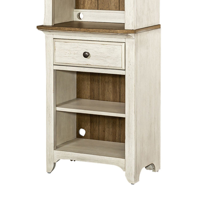 Farmhouse Reimagined - Left Pier Base - Antique White / Chestnut Tops
