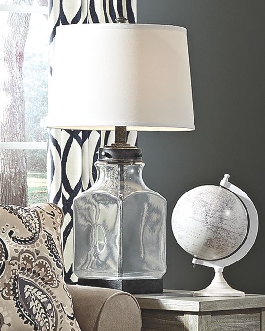 Sharolyn - Transparent / Silver Finish - Glass Table Lamp