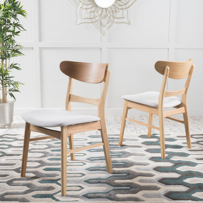 Mid Century Modern Dining Chair With Upholstered Seat And Wood Frame