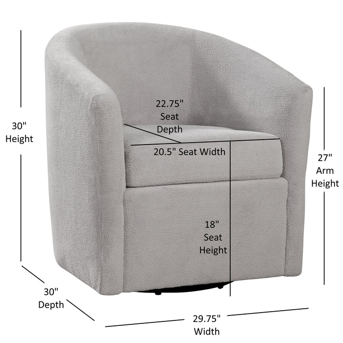 Oaklynn - Barrel Style Swivel Accent Chair