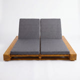 Outdoor Chaise Lounge With Cushions, Adjustable Backrest