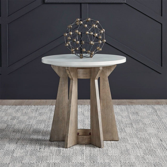Berkley Square - Round End Table - Linen & Khaki