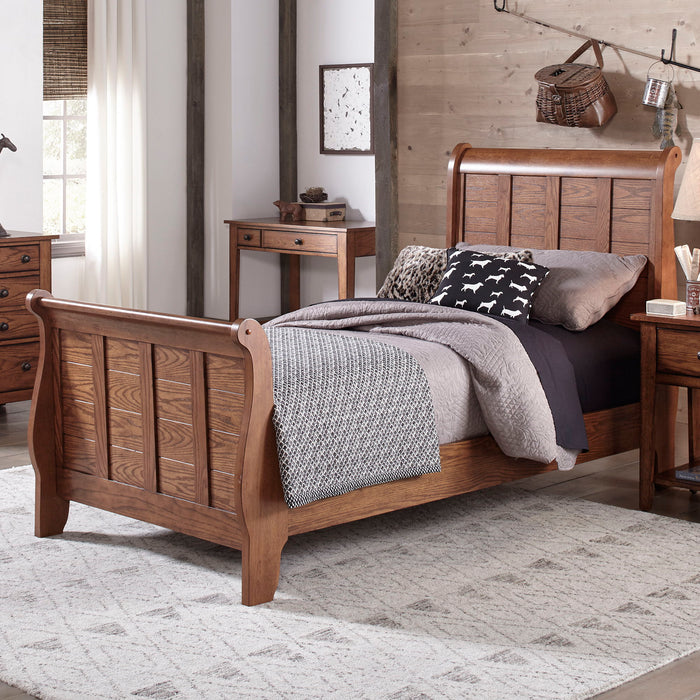 Grandpas Cabin - Twin Sleigh Headboard & Footboard - Light Brown