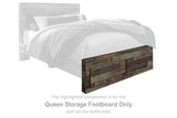 Derekson - Queen Storage Footboard - Multi Gray