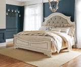 Realyn - Cal King Panel Rails - Chipped White