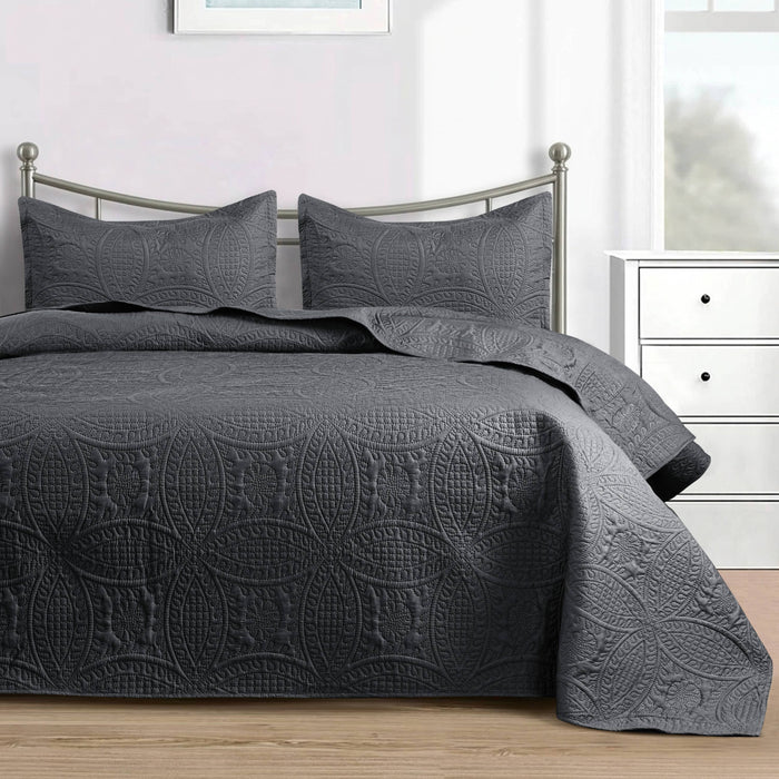 Quilted Bedspread 3 Pc Coverlet Bedding Quilt Set All Season