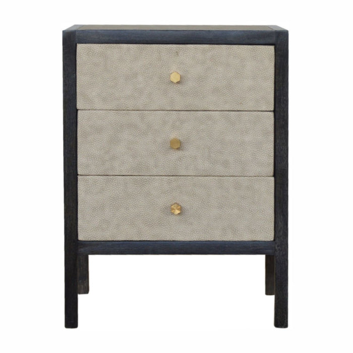 Nightstand, 3 Drawer - Black