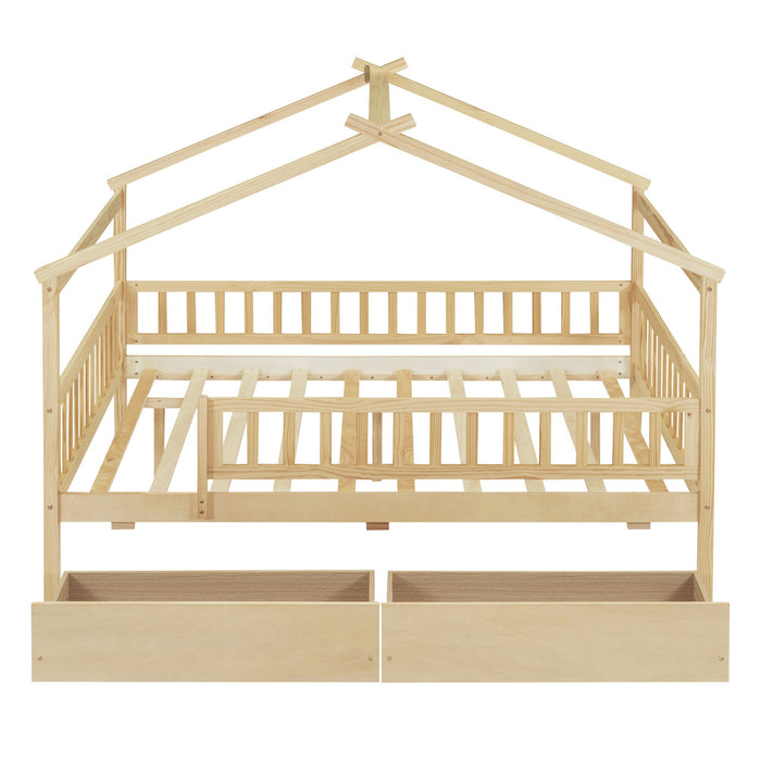 House Bed With 2 Drawers