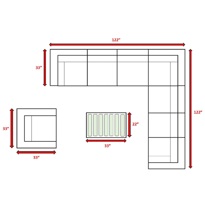 Stylish Entertainment Sectional Set, Outdoor Living