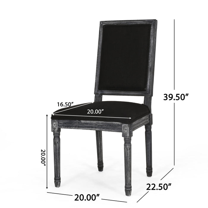 French Country Style Dining Chair With Upholstered Seating And Fluted Legs