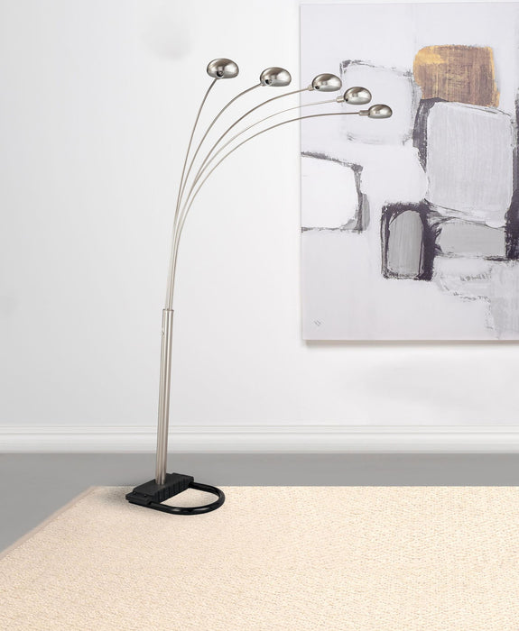 Kayd 92-inch Arc 5-light Dome Shade Metal Floor Lamp Chrome