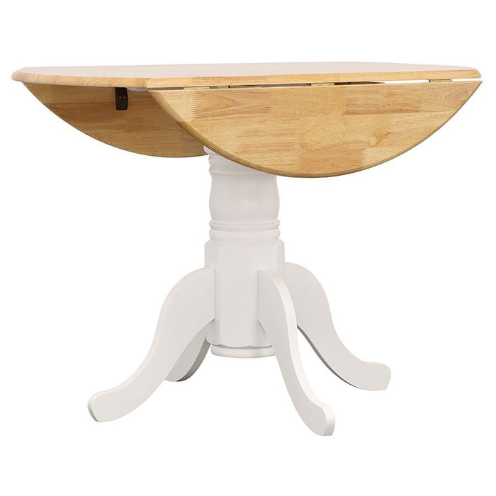 Allison - 5 Piece Round Drop Leaf Dining Table Set - White
