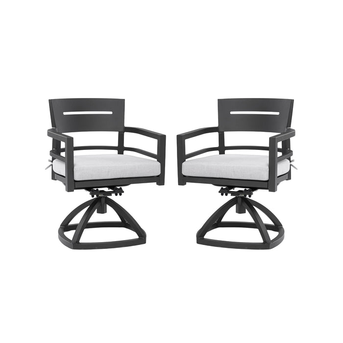 Outdoor Patio Swivel Rocker With Outdoor Grade Sunbrella Fabric Cushions (Set of 2) - Ember Black