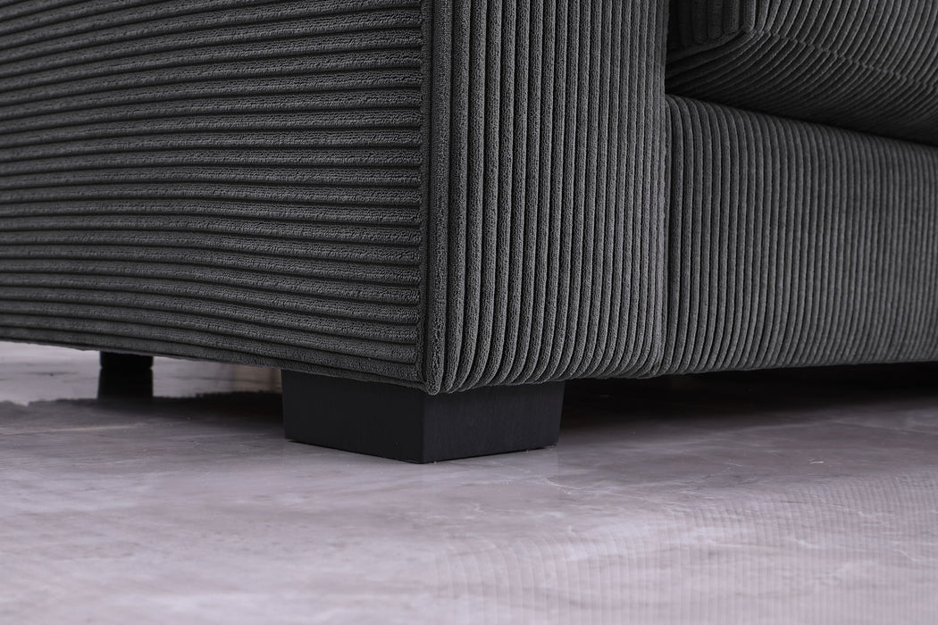 Naomi - 3 Piece Upholstered Sectional - Dark Gray