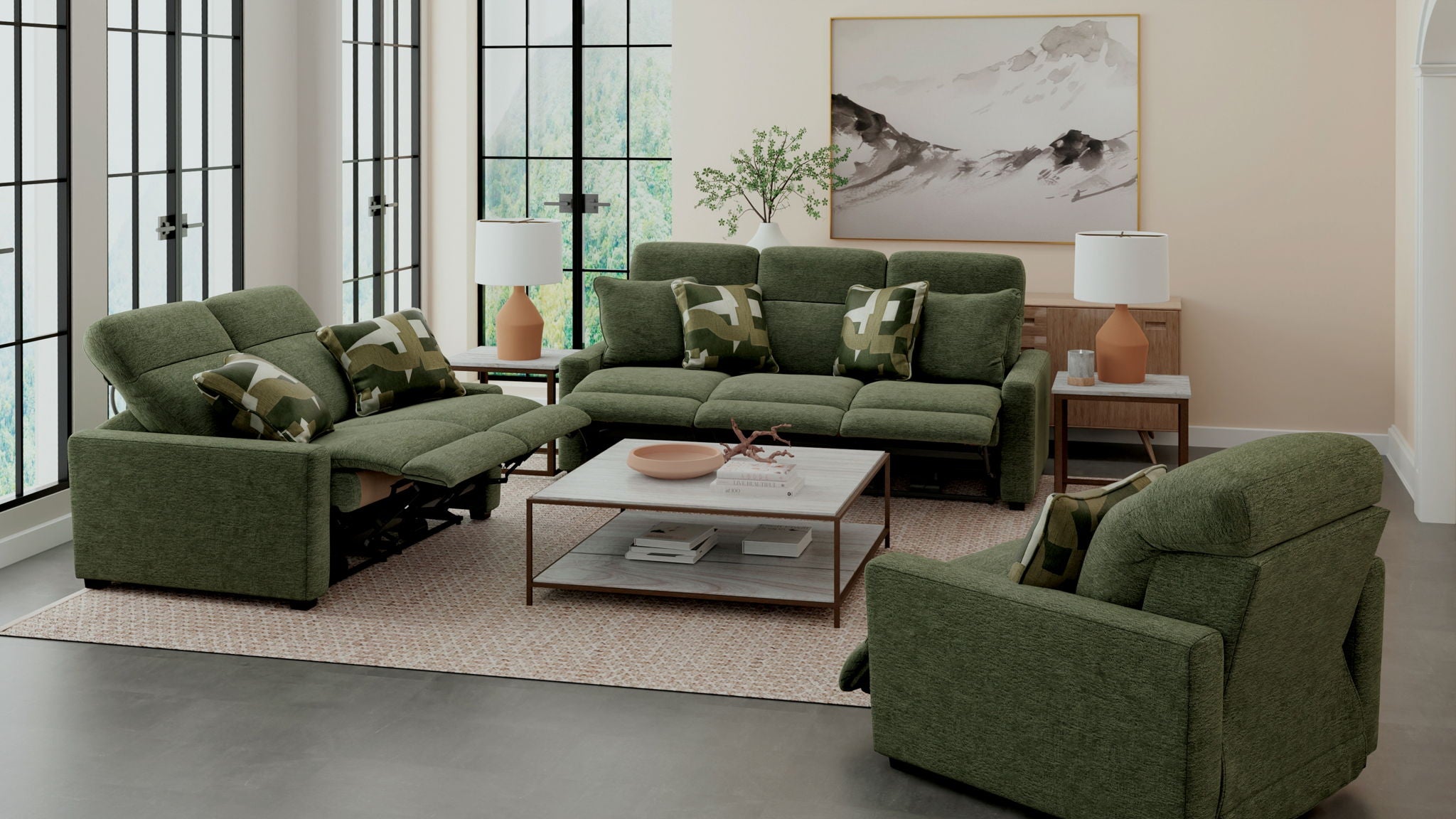 Ada - Power Adjustable Headrest Power Reclining Loveseat - Camel