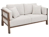 Roots - Wooden Frame Upholstered Loveseat - Talawa / Beige