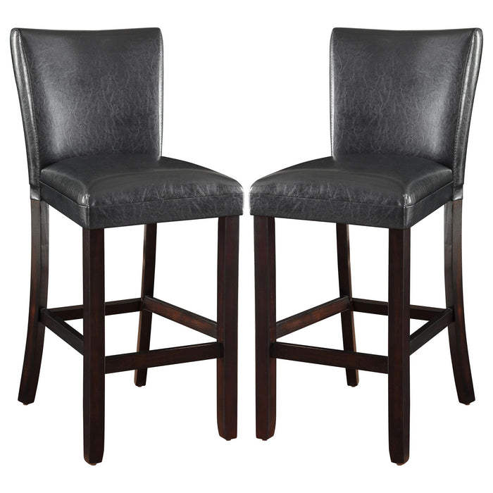 Alberton Leatherette Upholstered Bar Chair Black (Set of 2)