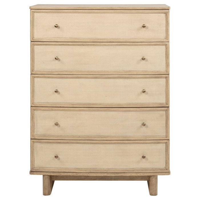 Kailani - 5-Drawer Bedroom Chest Of Drawers - Beige Oak