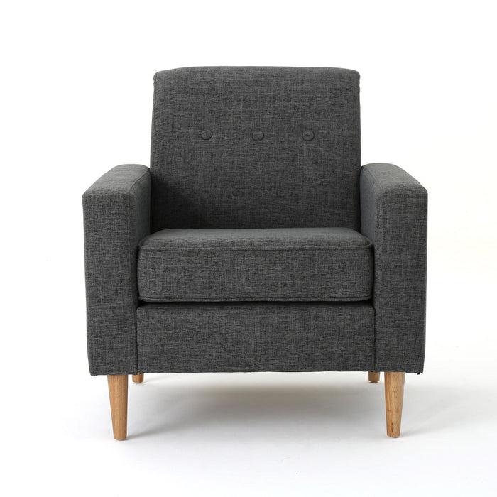 Nebulize - Upholstered Fabric Club Chair With Button Tufted And Square Off Arm And Back