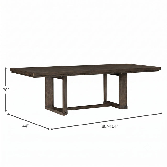 Trestle Dining Table With Leaf - Dark Oak