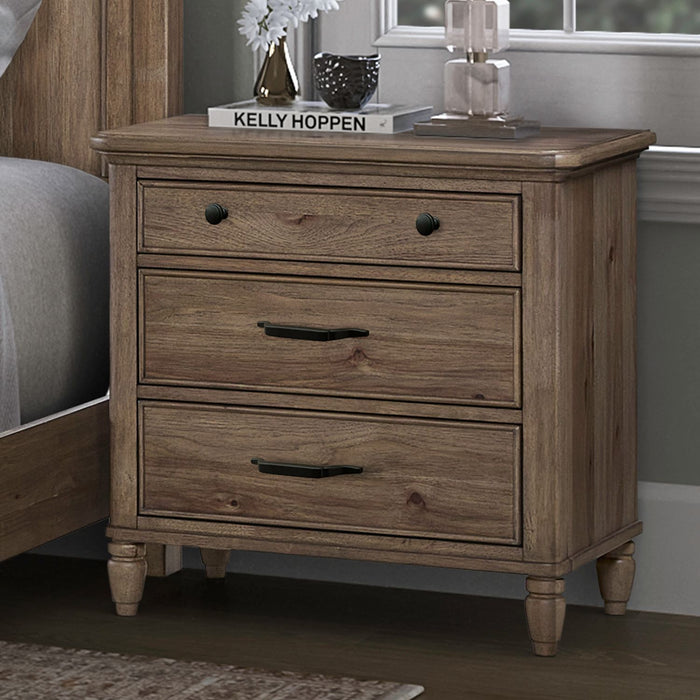 Hickory Grove - Nightstand With Charging Station - Brown