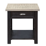 Heatherbrook - Drawer End Table - Charcoal & Ash