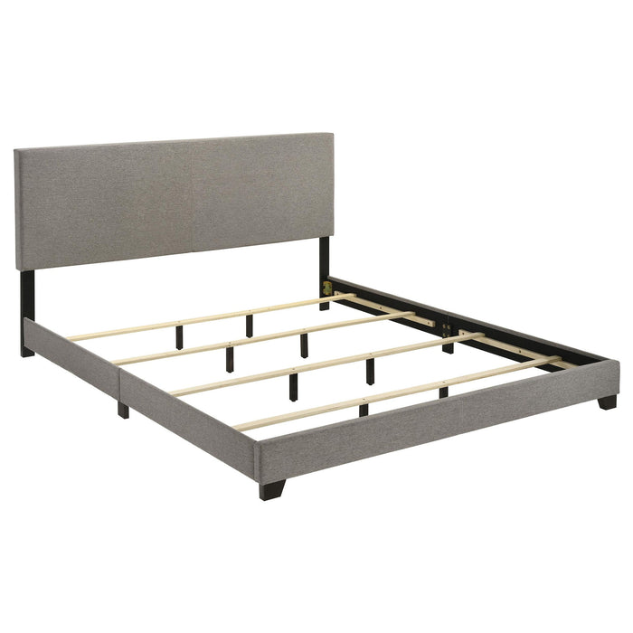 Dorian Fabric Upholstered Eastern King Panel Bed Taupe