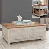 Farmhouse Reimagined - 3 Piece Table Set - Antique White / Chestnut Tops