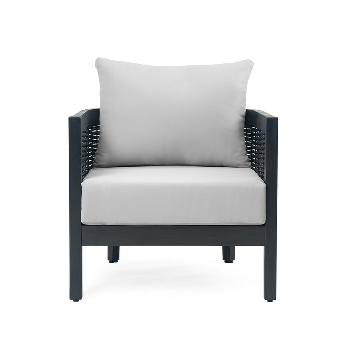 Outdoor Acacia Wood Club Chairs With Cushions