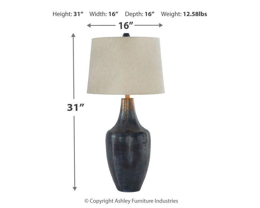 Evania - Indigo - Metal Table Lamp